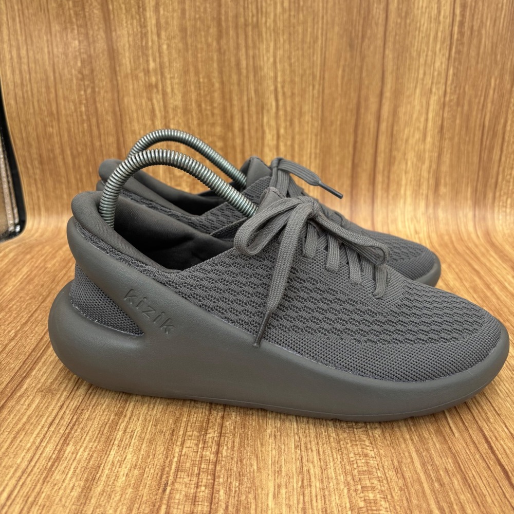 Kizik Roamer Sneakers Womens 8 Mens 6.5 Grey Hands Free Slip On DROAGT03-1D